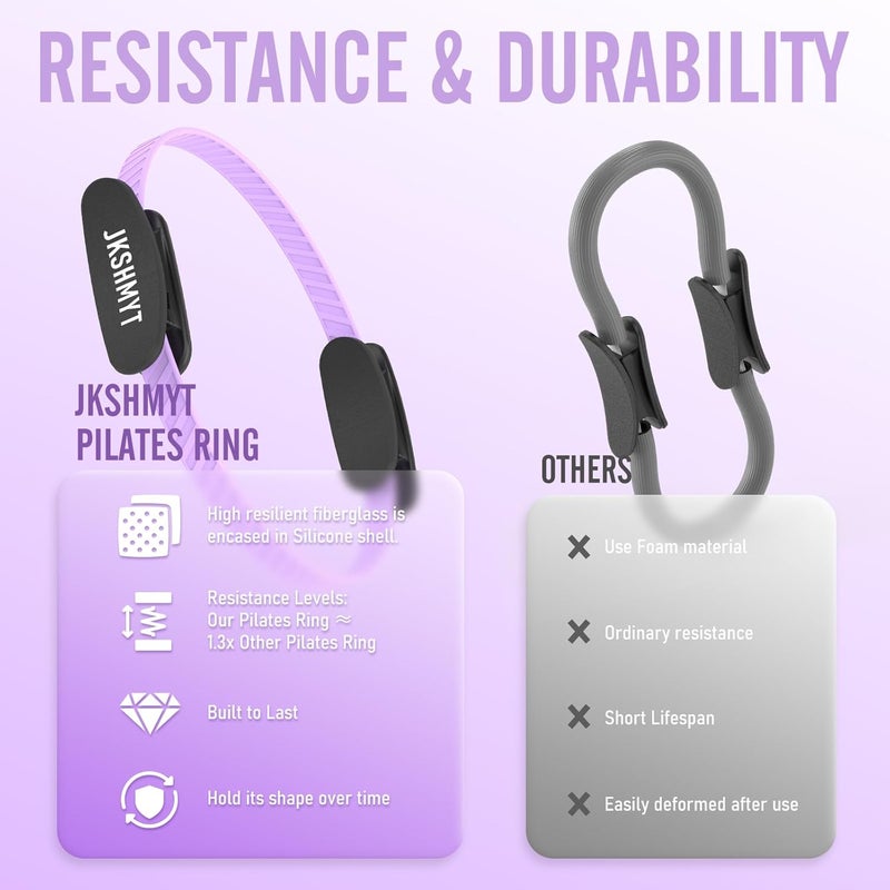 JKSHMYT Pilates Ring Kit for Women, Pilates Equipment – 14.5" Home Magic Circle Workout with Pilates Ball, Resistance Bands, Better me Pilates Essentials Starter Set for Beginners Toning Shape Full Body - Image 5